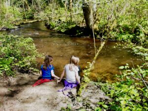 Grant Street Elementary School first and second graders come to Chimacum Creek with us every year. They release the coho salmon fry they have been raising in school and have a blast learning and playing out on the land! Photo by Wendy Feltham.