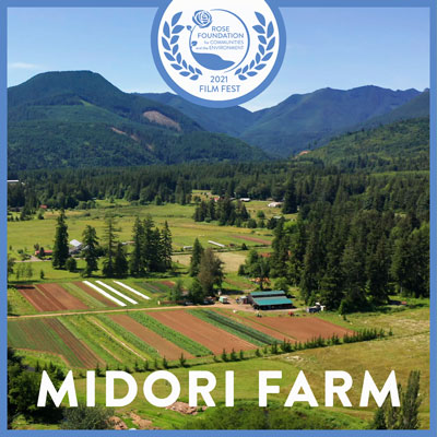 Photo of Midori Farm with a film festival logo overlaying it and the words "Midori Farm" across the bottom.