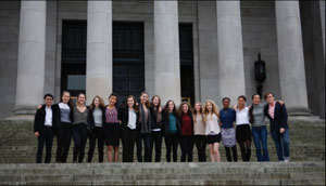 Image of teenagers standing on the state capitol steps.