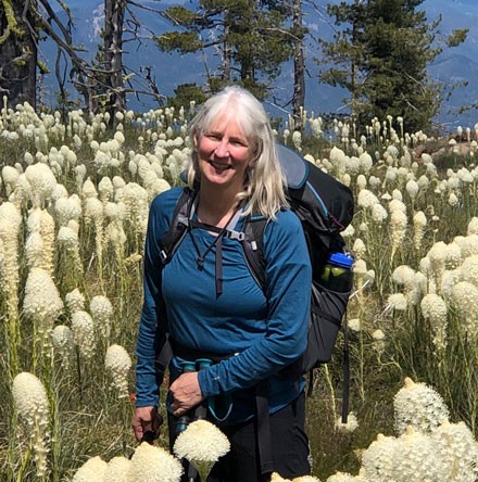 Photo of Julie Lockhart on a hike.